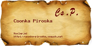 Csonka Piroska névjegykártya